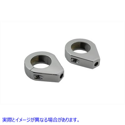 31-0304 クローム ウインカー クランプ セット 35mm フォーク 取寄せ Vツイン Chrome Turn Signal Clamp Set 35mm Forks (検索用