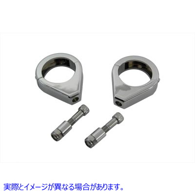 31-0320 クローム ウインカー クランプ キット 41mm フォーク 取寄せ Vツイン Chrome Turn Signal Clamp Kit 41mm Forks (検索用