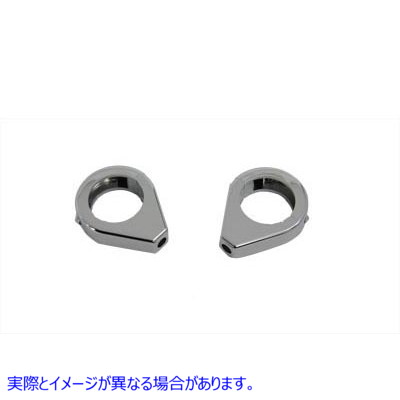 31-0345 クローム ターン シグナル クランプ キット 39mm フォーク 取寄せ Vツイン Chrome Turn Signal Clamp Kit 39mm Forks (