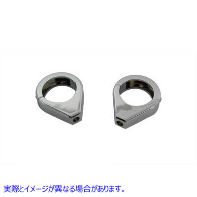 31-0346 クローム ウインカー クランプ キット 41mm フォーク 取寄せ Vツイン Chrome Turn Signal Clamp Kit 41mm Forks (検索用
