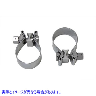 31-1007 クローム 1-7/8 インチマフラーエンドクランプセット Chrome 1-7/8 inch Muffler End Clamp Set 取寄せ Vツイン (検索用