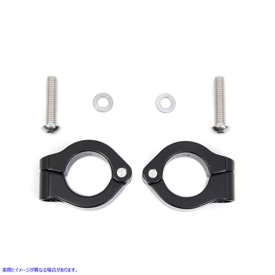 31-1350 ブラック フォグ ランプ エンジン バー クランプ 取寄せ Vツイン Black Fog Lamp Engine Bar Clamp (検索用／68000141