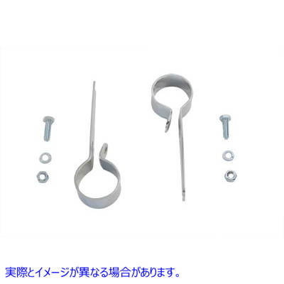 31-2101 クローム 1-3/4 インチ エキゾースト ハンガー クランプ セット 取寄せ Vツイン Chrome 1-3/4 inch Exhaust Hanger Clam