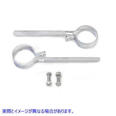 31-2102 クローム 2 インチ エキゾースト ハンガー クランプ セット 取寄せ Vツイン Chrome 2 inch Exhaust Hanger Clamp Set (