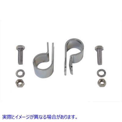 31-2131 クローム1インチマフラークランプセット 取寄せ Vツイン Chrome 1 inch Muffler Clamp Set (検索用／