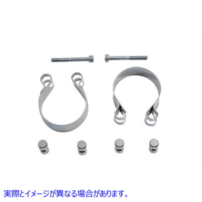 31-4039 クロームアレンタイプエキゾーストクランプセット 取寄せ Vツイン Chrome Allen Type Exhaust Clamp Set (検索用／