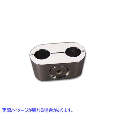 31-9942 クロームデュアルスロットルケーブルセパレータークランプ 取寄せ Vツイン Chrome Dual Throttle Cable Separator Clamp