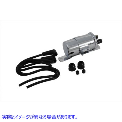 32-0126 ラウンド クロム 12 ボルト デュアル コイル ブラケット付き 取寄せ Vツイン Round Chrome 12 Volt Dual Coil with Brac