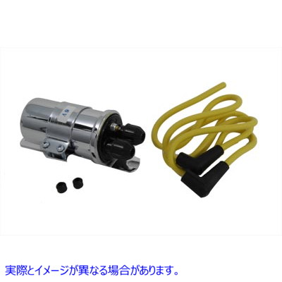 32-0127 ラウンド クロム 6 ボルト デュアル コイル ブラケット付き 取寄せ Vツイン Round Chrome 6 Volt Dual Coil with Bracke
