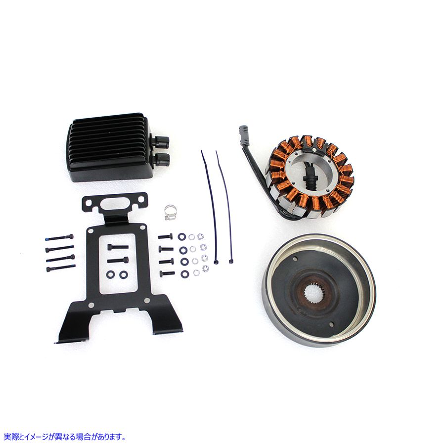 32-0544 オルタネーター充電システム キット 54 アンペア ブラック 取寄せ Vツイン Alternator Charging System Kit 54 Amp Blac