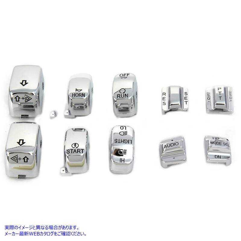 32-0564 クロームスイッチカバーセット 取寄せ Vツイン Handlebar Switch Cap Set Chrome (検索用／71802-03
