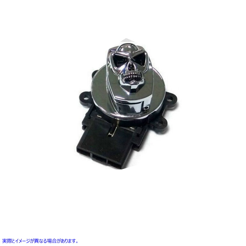 32-1441 クロームスカル付きクロームイグニッションスイッチ 取寄せ Vツイン Chrome Ignition Switch with Chrome Skull (検索用