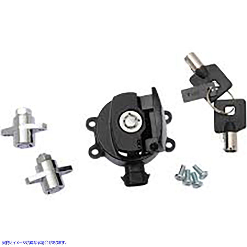 32-1445 サイドヒンジイグニッションスイッチとサドルバッグロックキット ブラック 取寄せ Vツイン Side Hinge Ignition Switch