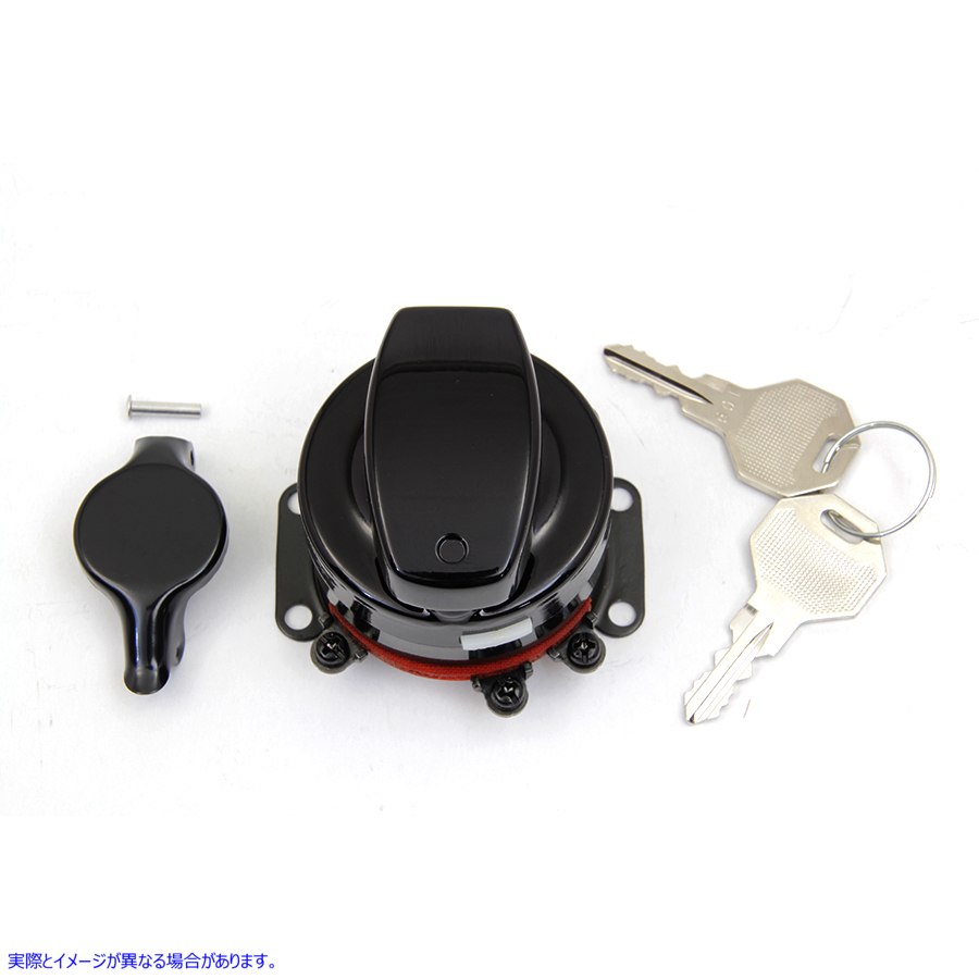 32-1695 耐久性の高い電子点火スイッチ グロスブラック 取寄せ Vツイン Heavy Duty Electronic Ignition Switch Gloss Black (検