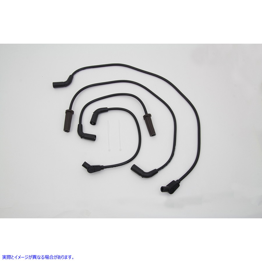 32-2035 M8 Sumax スパーク プラグ ワイヤー セット 8mm ブラック 取寄せ Vツイン M8 Sumax Spark Plug Wire Set 8mm Black (検