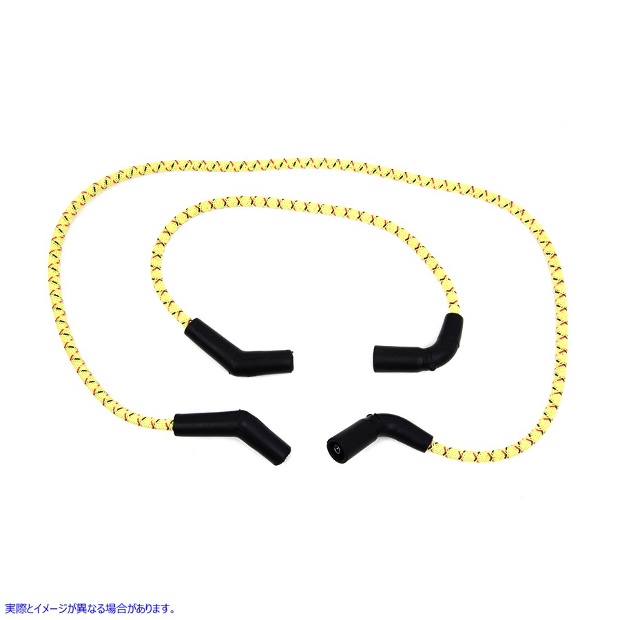 32-7352 Sumax イエローとブラック & レッド トレーサー 7mm スパーク プラグ ワイヤー セット 取寄せ Vツイン Sumax Yellow wit