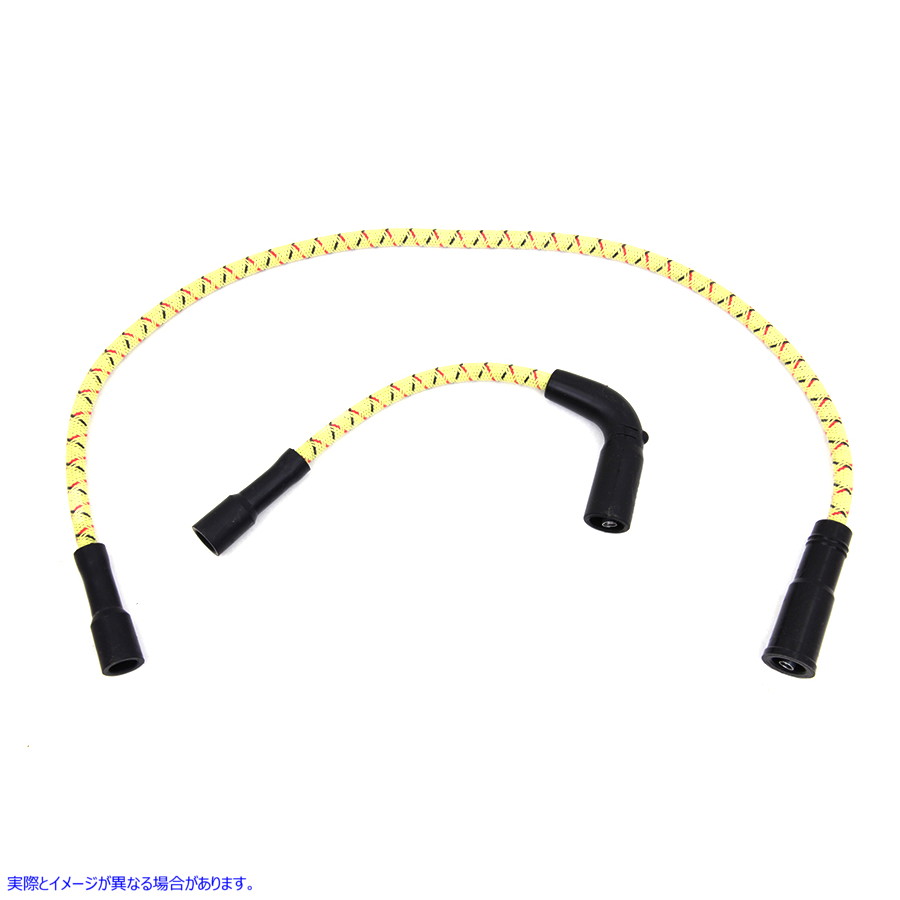 32-7361 Sumax イエローとブラック & レッド トレーサー 7mm スパーク プラグ ワイヤー セット 取寄せ Vツイン Sumax Yellow wit