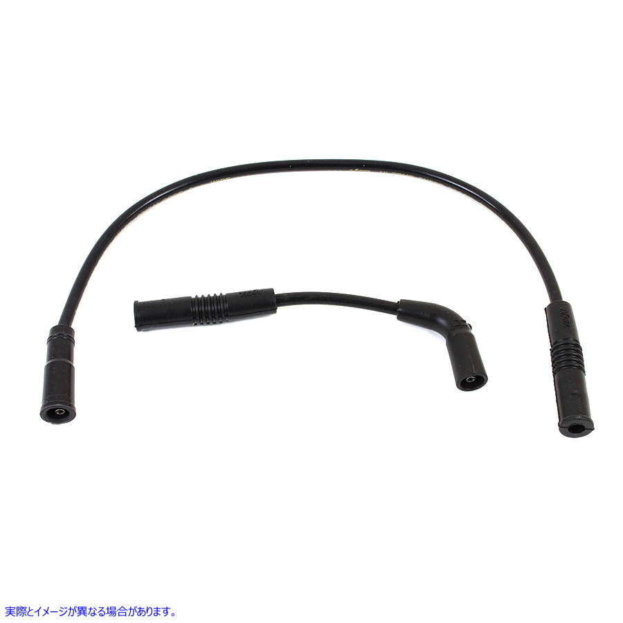 32-9166 Accel 8mm S/S スパイラルコア点火ワイヤーセット ブラック 取寄せ Vツイン Accel 8mm S/S Spiral Core Ignition Wire S