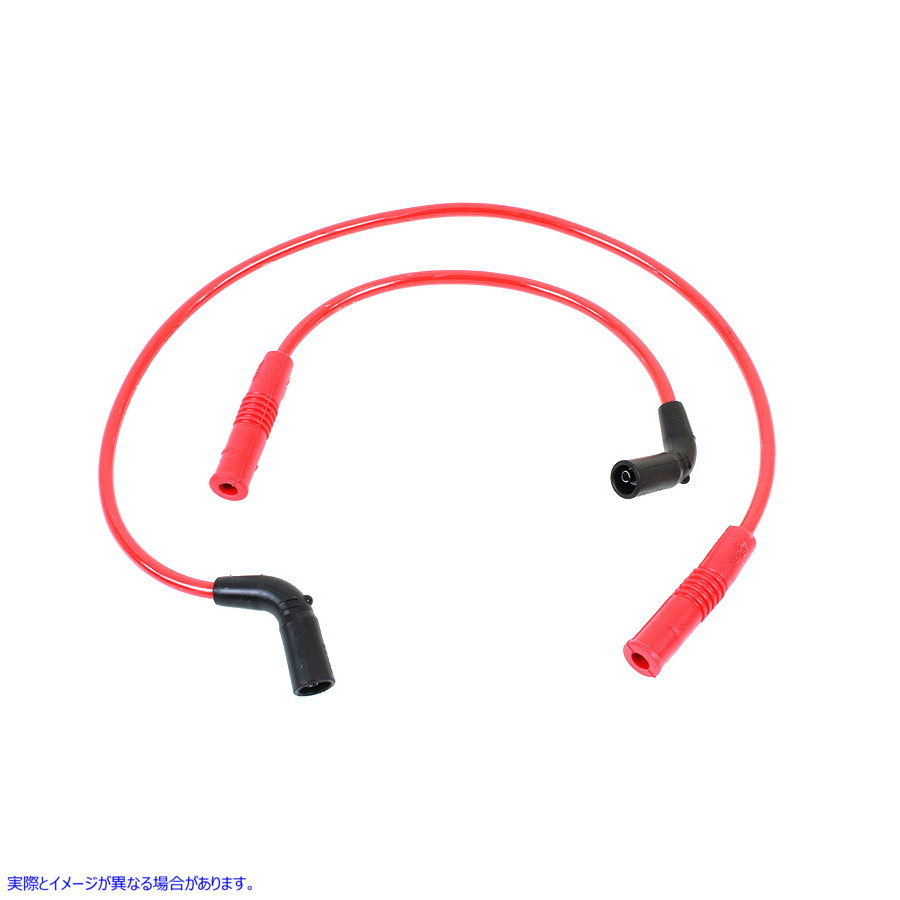 32-9188 Accel 8mm S/S スパイラルコア点火ワイヤーセット レッド 取寄せ Vツイン Accel 8mm S/S Spiral Core Ignition Wire Set