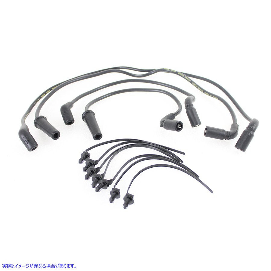 32-9190 Accel 8mm S/S スパイラルコア点火ワイヤーセット ブラック 取寄せ Vツイン Accel 8mm S/S Spiral Core Ignition Wire S