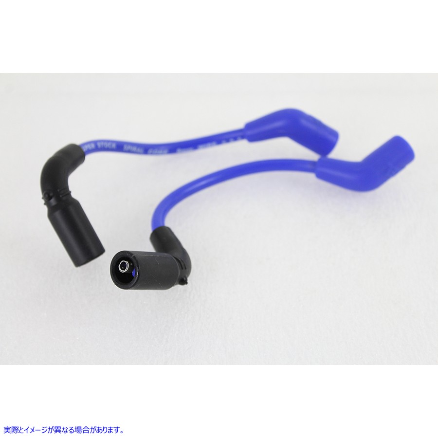 32-9195 Accel 8mm S/S スパイラルコア点火ワイヤーセット ブルー 取寄せ Vツイン Accel 8mm S/S Spiral Core Ignition Wire Set