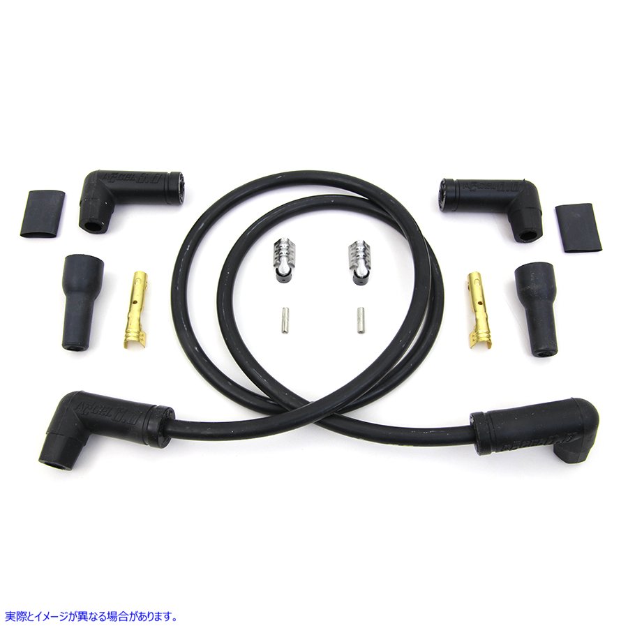 32-9250 Accel ブラック 8.8mm スパーク プラグ ワイヤー キット 取寄せ Vツイン Accel Black 8.8mm Spark Plug Wire Kit (検索