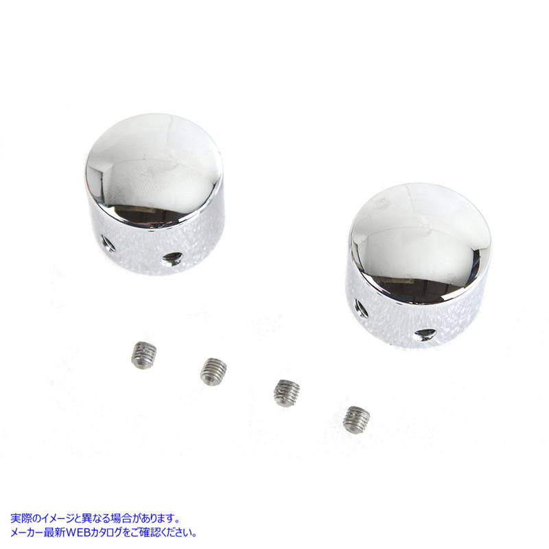 3274-2 ドーム型フロントアクスルカバーセット クロームメッキ 取寄せ Vツイン Domed Front Axle Cover Set Chrome Plated (検索