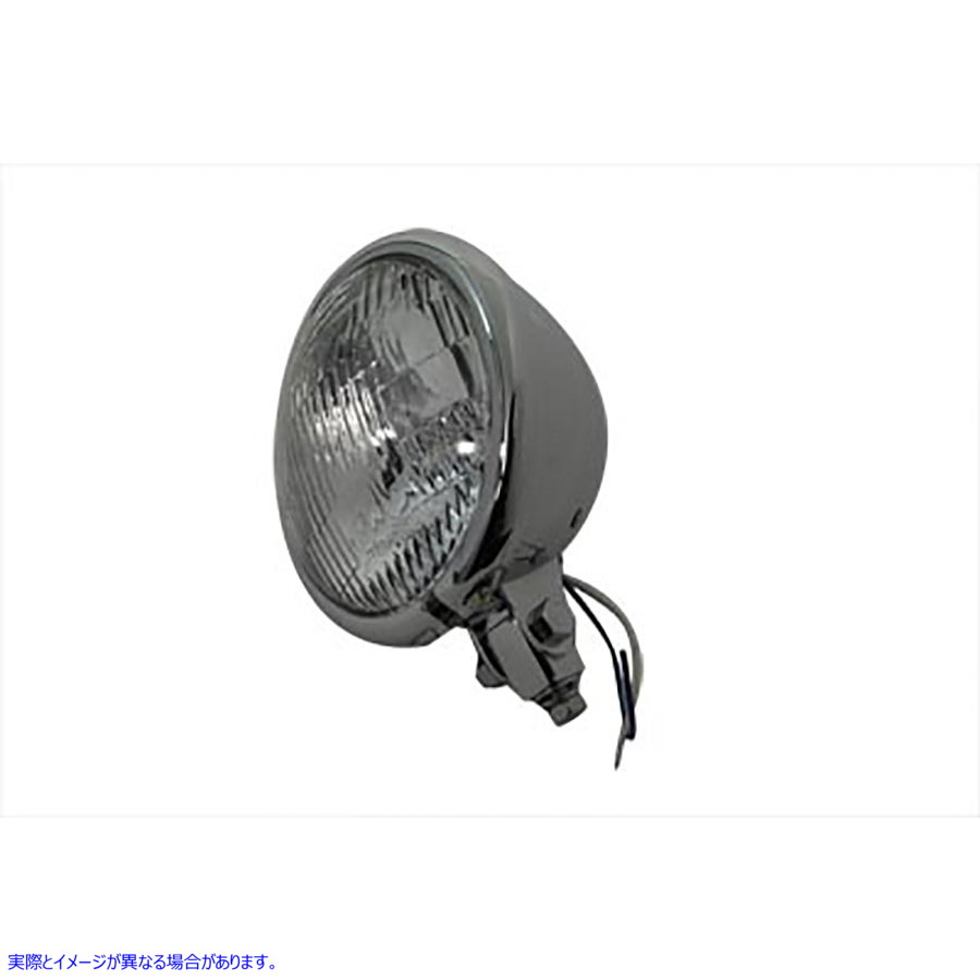33-0002 5-3/4 インチ丸型ヘッドランプ アセンブリ クローム 取寄せ Vツイン 5-3/4 inch Round Headlamp Assembly Chrome (検索