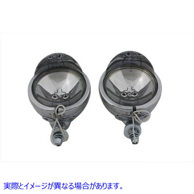 33-0017 4-1/2 インチ スポットランプ セット バイザー付き 取寄せ Vツイン 4-1/2 inch Spotlamp Set with Visor (検索用／