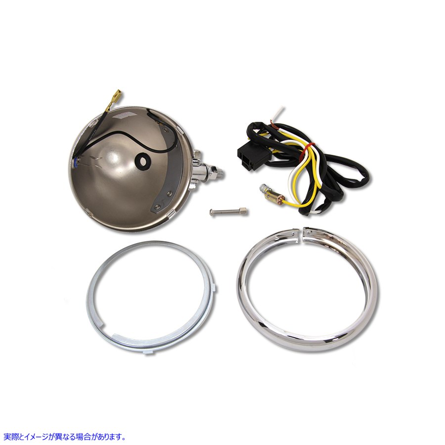 33-0054 4-1/2 インチ カスタム丸型ヘッドランプ シェル 取寄せ Vツイン 4-1/2 inch Custom Round Headlamp Shell (検索用／