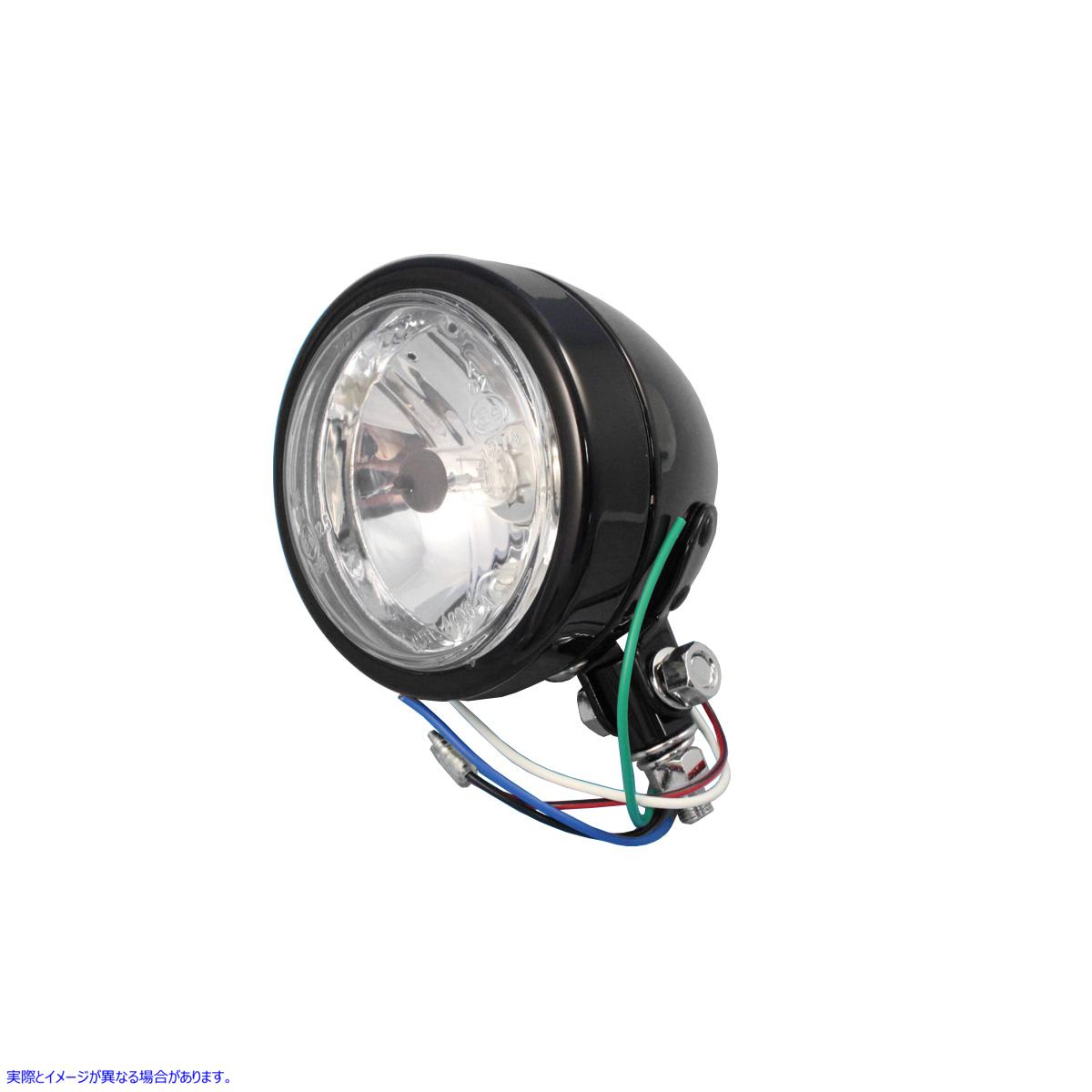 33-0077 4 インチ丸型ヘッドランプ 12 ボルト 取寄せ Vツイン 4 inch Round Headlamp 12 Volt (検索用／