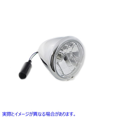 33-0085 【廃番】 5-3/4 インチ ストレッチ ヘッドランプ クロムメッキ 取寄せ Vツイン 5-3/4 inch Stretch Headlamp Chrome Pla