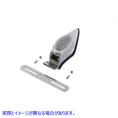 33-0198 クロームティアドロップLEDテールランプ クリアレンズ 取寄せ Vツイン Chrome Teardrop LED Tail Lamp Clear Lens (検索