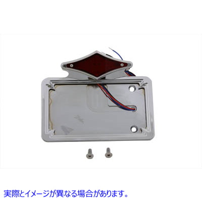 33-0266 クロームダイヤモンド LED テールランプ ライセンス プレート アセンブリ 取寄せ Vツイン Chrome Diamond LED Tail Lamp