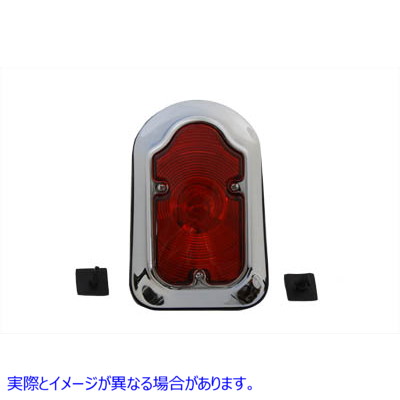 33-0325 クロームトゥームストーンテールランプAssy バルブタイプ 取寄せ Vツイン Chrome Tombstone Tail Lamp Assembly Bulb Ty