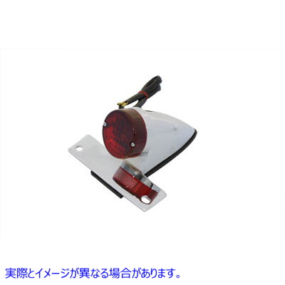 33-0334 クローム P-K スポーツ テールランプ (レッドレンズ付き) 取寄せ Vツイン Chrome P-K Sport Tail Lamp with Red Lens (
