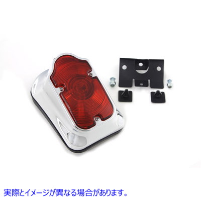 33-0338 クロームトゥームストーンテールランプAssy バルブタイプ 取寄せ Vツイン Chrome Tombstone Tail Lamp Assembly Bulb Ty