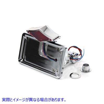 33-0352 クロームダイヤモンドLED水平テールランプAssy 取寄せ Vツイン Chrome Diamond LED Horizontal Tail Lamp Assembly (検