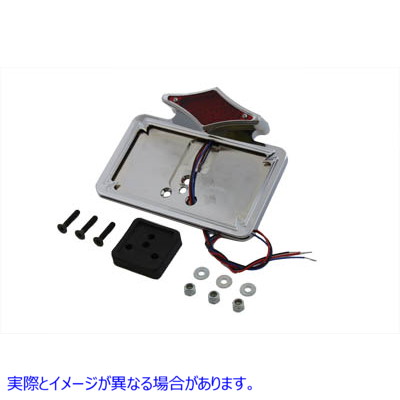 33-0353 クロームダイヤモンドLEDフェンダーマウントテールランプアセンブリ 取寄せ Vツイン Chrome Diamond LED Fender Mount T