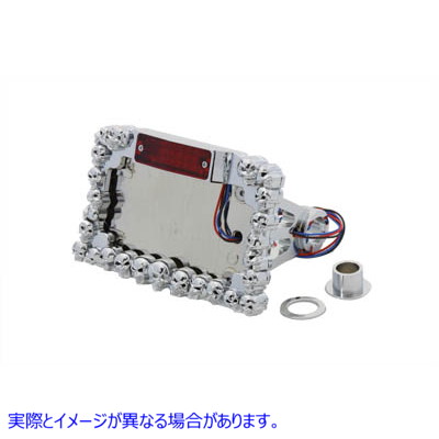 33-0383 クロームスカルスタイルテールランプアセンブリ 取寄せ Vツイン Chrome Skull Style Tail Lamp Assembly (検索用／
