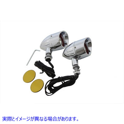 33-0436 砲弾溝型マーカーランプセット 取寄せ Vツイン Bullet Grooved Type Marker Lamp Set (検索用／