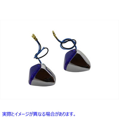 33-0448 LED ダイヤモンドブルーレンズマーカーランプセット 取寄せ Vツイン LED Diamond Blue Lens Marker Lamp Set (検索用／