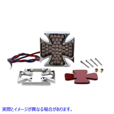 33-0455 クロームビレットマルタスタイルテールランプ 取寄せ Vツイン Chrome Billet Maltese Style Tail Lamp (検索用／