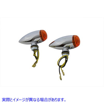 33-0473 ミニ LED ブレット アンバー レンズ マーカー ランプ セット 取寄せ Vツイン Mini LED Bullet Amber Lens Marker Lamp S