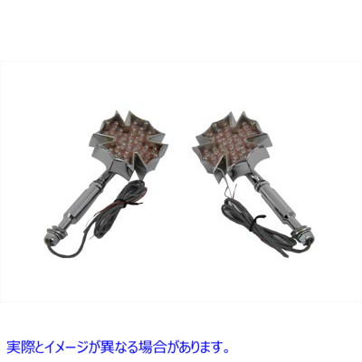 33-0484 ファイヤーマン クロスウインカーセット ロングスタッド 取寄せ Vツイン Fireman Cross Turn Signal Set Long Stud (検