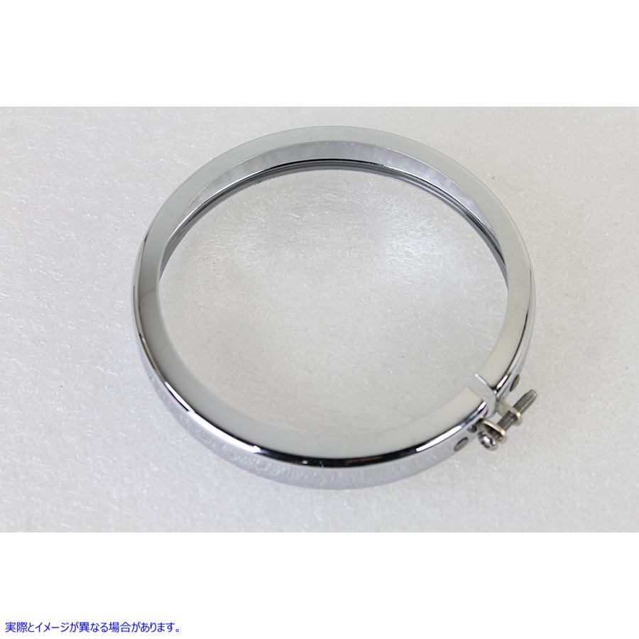33-0521 4-1/2インチクロームスポットランプトリムリム 取寄せ Vツイン 4-1/2 inch Chrome Spotlamp Trim Rim (検索用／68725-62