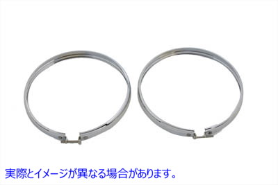 33-0522 5-3/4 インチ ヘッドランプ クローム アウター リム セット 取寄せ Vツイン 5-3/4 inch Headlamp Chrome Outer Rim Set