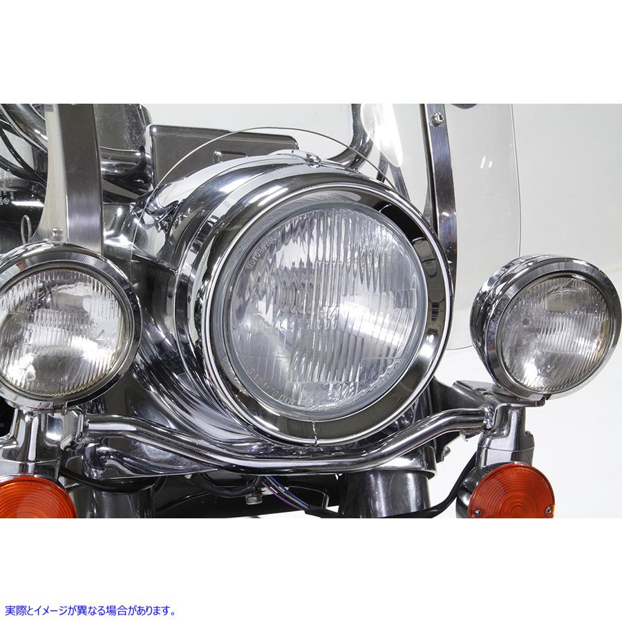 33-0547 7 インチ ヘッドランプ クローム フレンチ トリム リング 7 inch Headlamp Chrome Frenched Trim Ring 取寄せ Vツイン (