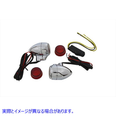 33-0674 クリアレンズと赤色LED マーカーランプセット 取寄せ Vツイン Clear Lens with Red LEDs Marker Lamp Set (検索用／