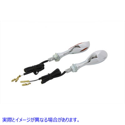 33-0681 クローム イーグル アイ アンバー マーカー ランプ セット 取寄せ Vツイン Chrome Eagle Eye Amber Marker Lamp Set (検